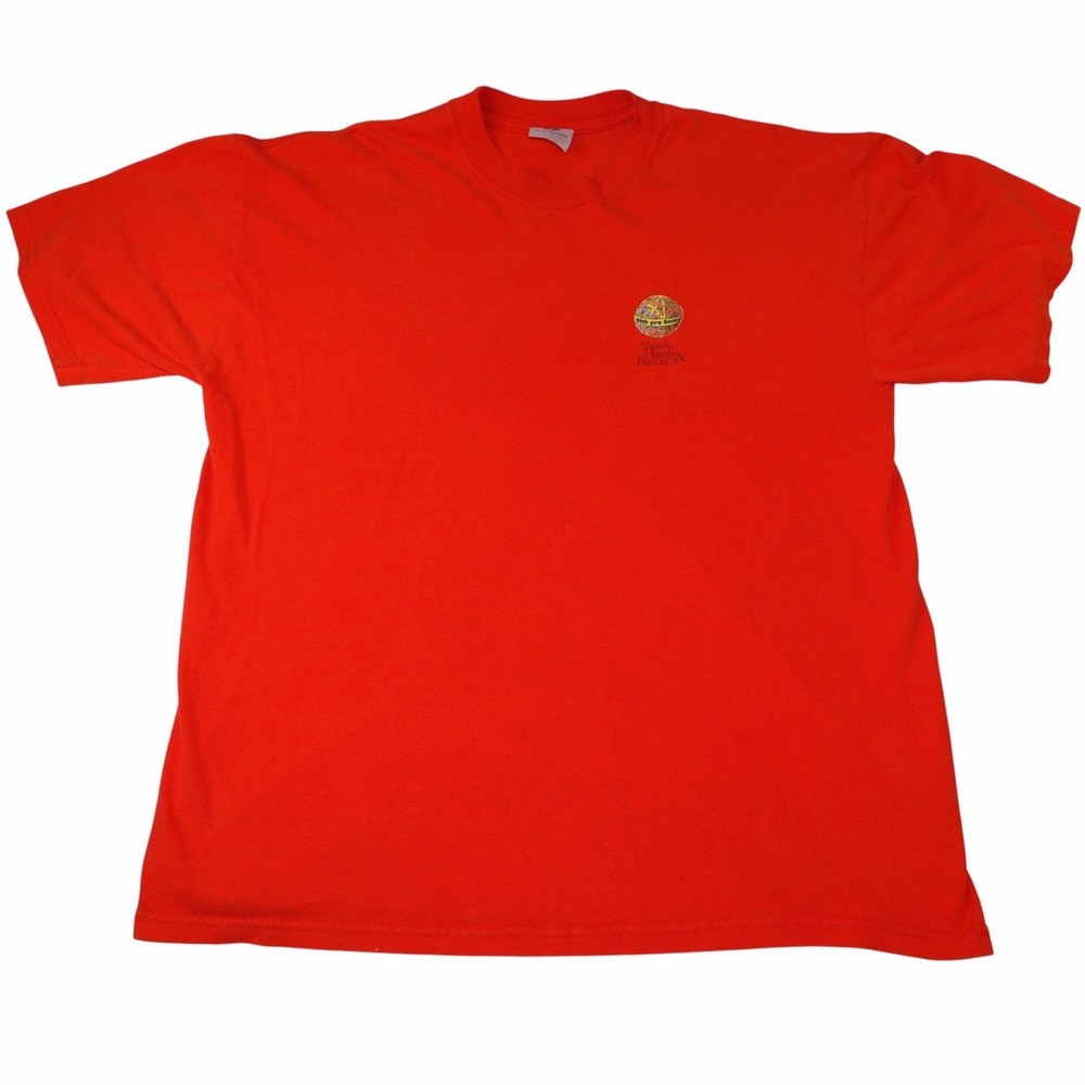 Vintage Orange T Shirt Shook Hardy & Bacon "One Person Can Make A Difference" XL